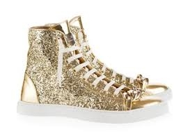 glamour, sneakers, elisabetta franchi, glitter, oro, gold